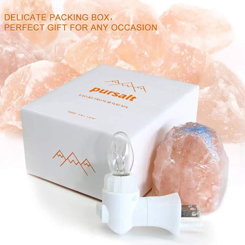 Himalayan Salt Lamp Night Light Plug In With 360 Degree Rotatable Wall Plug And Extra Replacement Bulbs Handcrafted Pink Crystal