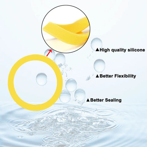Top Shelf Silicone Flush Valve Seal Kit Compatible With Kohler GP1059291 KGP1059291 Toilet Canister Replacement Two Pack, yellow silicone seal.