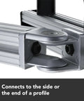 Two Hole Flexible Pivot Joint Connector For 1.5 Inch T Slot Aluminum Extrusion Profile 180 Degree Adjustable Pivot 15 Series Compatible Lightweight Aluminum Angle Fitting, side mount