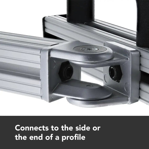 Two Hole Flexible Pivot Joint Connector For 1.5 Inch T Slot Aluminum Extrusion Profile 180 Degree Adjustable Pivot 15 Series Compatible Lightweight Aluminum Angle Fitting, side mount