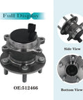Rear Wheel Bearing And Hub Assembly For Ford Focus 2012-2018 5 Lug With ABS Without Active Park Assist Direct Fit Replacement