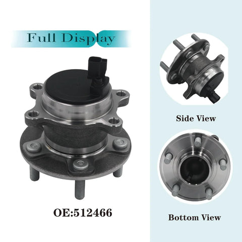 Rear Wheel Bearing And Hub Assembly For Ford Focus 2012-2018 5 Lug With ABS Without Active Park Assist Direct Fit Replacement