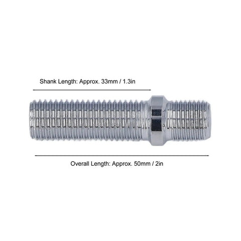 Upgrade Your Ride With 20 Heat Treated Wheel Stud Conversion Adapters, Extended 50mm Length And Robust Zinc Plated Design For Premium Grip On European Cars, Making Installation A Breeze! 50mm zinc plated wheel stud adapter, 33mm shank