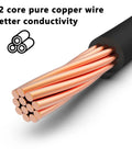 Close-up of 12-core pure copper wire with black insulation showing better conductivity text on top left.