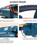 Solid Automatic Strapping Tool Built For One Half To Five Inches Wide Pp Pet Tape And Rechargeable Cordless Electric Welding Bander tight welding parts and anti-skid handle detail