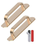 5.7 Inch Self Adhesive Cabinet Handle Stick On Aluminum Barn Door Pull for Closet Kitchen Cupboard Drawer Window Glass Door No Drill Easy Peel And Stick Gold Finish Set Of 2, gold finish handles with adhesive strips