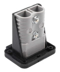 High Amperage Electric Vehicle Charging Connector Slick Fixed Base Heavy Duty Coupler Built Like A Tank For Easy Hook Ups, grey mount.