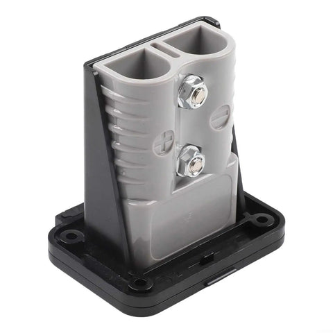 High Amperage Electric Vehicle Charging Connector Slick Fixed Base Heavy Duty Coupler Built Like A Tank For Easy Hook Ups, grey mount.
