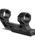Cantilever 1 Inch Offset Dual Ring Scope Mount for Picatinny Rails one-piece aluminum unibody construction lightweight rugged.