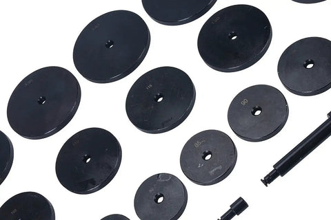 Pro Grade Bushing Removal Tool Set With 21 Piece Bearing And Seal Driver Kit Interchangeable Discs visible with various sizes.