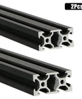 Two Pack Of Legit Tough 20X40mm Black Aluminum T Slot Extrusion Profile Rails For Custom Cnc Routers And 3D Printer Frames Heavy Duty Industrial Framing Components Easy Workshop Build Essentials Built Different showing cut view.