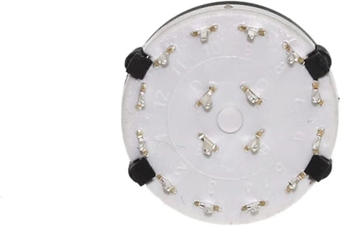 Back view of Dope Rotary Switch Encoder Module With Versatile Pole Options showing connector pins and plastic RS26 frame.