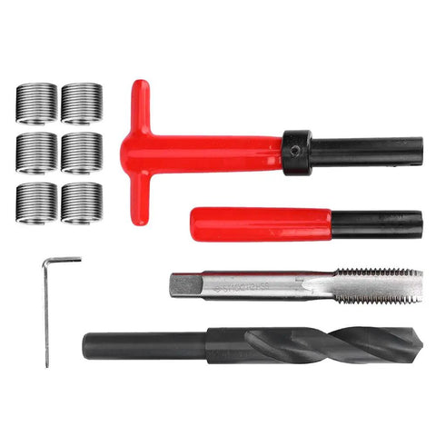 Heavy Duty Stainless Steel Thread Repair Kit With Twisted Drill And Wrench For Fixing Stripped Screws In Home Or Garage Projects Perfect For Any Tough DIY Job That Needs A Quick And Durable Fix Without Breaking The Bank., stainless steel inserts and taps