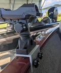 Heavy Duty Fishing Rod Holder for 90 Degree Boat Track System Side Mount with Aluminum Bracket Base 360 Degree Rotating for Versatrack Ranger Track System Bass Tracker and Track Boats on boat rail