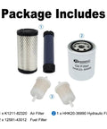 All In One Filter Maintenance Kit With Air Fuel Hydraulic And Oil Filters Plus Oil Change Kit For Tractors And Machinery Compatible With BX Series BX22 BX23 BX24 BX25 BX25DLB BX2200 BX2230 BX2350 BX2360 BX2370 package contents