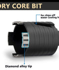 1-inch dry diamond core drill bit with SDS Plus adapter, black body, diamond alloy tip
