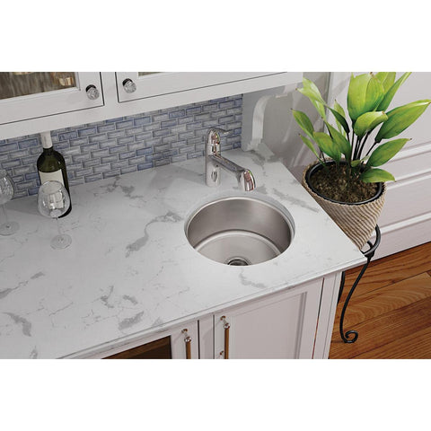 Heavy Duty 18 Gauge Stainless Steel Undermount Bar And Prep Sink, 14.38 Inch Square, 6 Inch Deep, Single Bowl With Quiet Sound Dampening