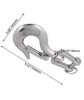 American Style 304 Stainless Steel Swivel Lifting Hook With Safety Latch, 5.12 inch long, 2.56 inch width for boat trailer winch cables.