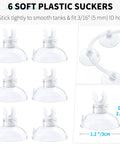 Image of 6 soft plastic suction cups for All In One 13 Ft Airline Tubing Aquarium Air Pump Kit With Air Stones Check Valves Suction Cups.