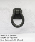 Antique Black Vintage Industrial Style Hanging Pulls For Cabinets And Furniture Zinc Alloy Single Hole Knob 51mm Length 25mm Base 35mm Width Retro TV Cabinet Drawer Door Pulls Durable Rustic Hardware WenRan.