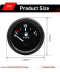 Universal 2 Inch 52mm Fuel Level Gauge For Cars RVs Boats Marine Motorcycles 12V Gas Tank Meter With E1 2F Pointer Dash Nut And Bracket Kit Fits Yacht And Other Marine Vehicles, black plastic