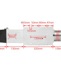 Heavy Lifter 7.5KW BT30 Air Cooled Spindle Motor with dimensions labeled for installation in CNC machines.