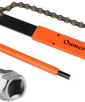 Bike Cassette Removal Tool Set With Chain Whip And Auxiliary Wrench For Freewheel And Sprocket Removal, Lock Ring Extractor