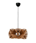 Boho Rattan Pendant Light With 8 Foot Cord Handwoven Shade 60W Max Hardwired Only Natural Woven Ceiling Fixture For Living Room Bedroom Or Kitchen Island Warm Ambient Glow