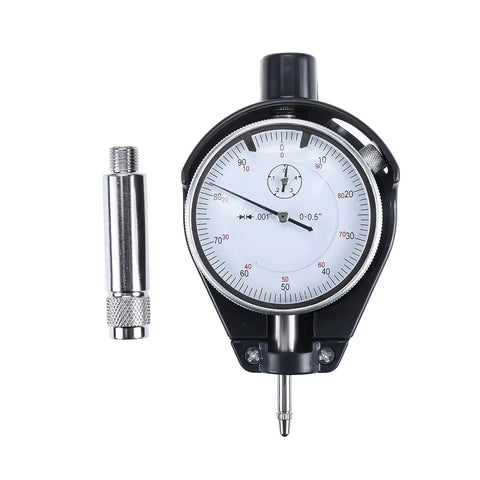 Front view of bore gauge with dial indicator for engine cylinder bore, 2–6 in range, metal probe and knurled adjustment.