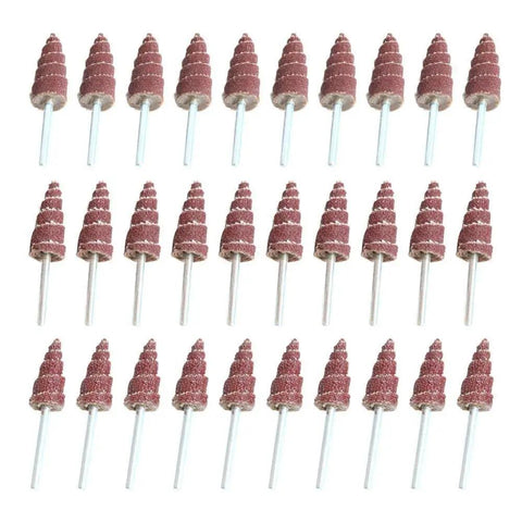 Pro Grade Flap Wheel Grinders With 10mm And 12mm Shank Cones for sanding wood metal plastic, set of 25 cones, 80-320 grit.