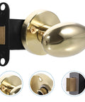 Sleek Concealed Door Handle Featuring Smooth As Butter Swing Dead Nuts Secure Integrated Deadbolt Lock Brushed Stainless Steel Finish For Bedroom Use showing gold finish and backplate.