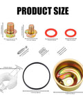 GX120 GX160 GX200 Carburetor Rebuild Kit With Chamber Float Bowl Gasket Needle Valve Spring Pin Screws And Washers Replacement Kit Built With Pro Grade Durable Aluminum Stainless Steel And Rubber Parts For Easy No Fuss Plug And Play Tuning. product size diagram