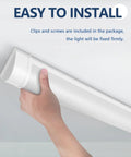 Hand installing 3ft LED Shop Light Fixture 30W Tube 3600 Lumens 4000K Neutral White for garage, closet, office, home, easy install