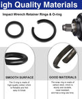 Big Sixteen Piece Impact Wrench Ring Kit with high quality O-ring and carbon steel snap ring for 1/2 and 3/8 inch wrenches.
