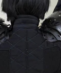 Back view of hardwearing plastic shoulder armor for medieval pauldron built for realistic steel sword sparring strong defense