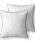 Outdoor Pillow Inserts 18x18 Inch Waterproof Striped With Reinforced Piping Pack Of 2 For Patio Furniture And Garden Decor Water Resistant Square Cushion Form Stuffers Hypoallergenic Fill