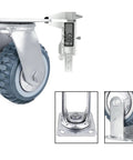 Heavy Duty Caster Wheels With Top Plate Swivel And Brakes, digital caliper measuring wheel with rust resistant bracket