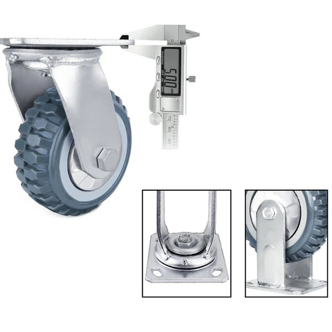 Heavy Duty Caster Wheels With Top Plate Swivel And Brakes, digital caliper measuring wheel with rust resistant bracket