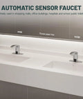 Touchless Bathroom Sink Faucet Automatic Motion Sensor Dual Power AC Or Battery With Control Box And Temperature Mixer Brass Or Brushed Nickel Finish Commercial Grade