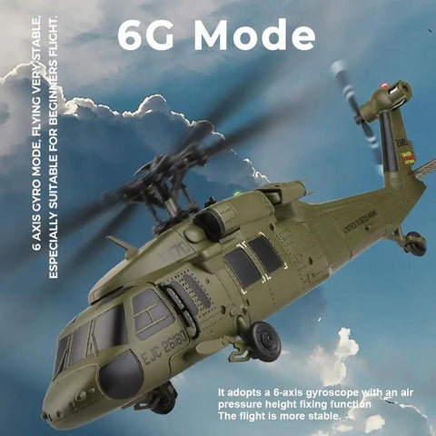Dope Brushless RC Helicopter With 6 Axis Gyro And 4 Channel Control For Adults And Beginners WLtoys Style Military Army Drone in flight