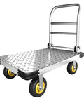 Heavy Duty Platform Truck With 2200 Lbs Capacity Foldable Moving Flatbed Cart Six Inch Swivel Wheels Steel Platform Dolly for groceries