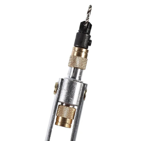 Heavy Duty Swivel Screwdriver Bit Set Ratcheting Multi Driver Kit With Durable Alloy Steel Build And Quick Change Design For Tough Repair Jobs That Need Serious Grit And Reliable Performance Anywhere. Close-up of alloy steel quick-change swivel bit holder with drill bit