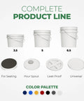 Beefy 5 Gallon Food Grade Bucket With Lid Heavy Duty 90 Mil Pail Metal Handles With Plastic Grip Multi Use Storage BPA Free Stackable