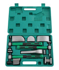9 Piece Sheet Metal Repair Tools Set For Auto Body Dent Fixes, Durable 45 Steel Die Forged Kit With Leverage Tools For Easy Dent Smoothing, Rust Resistant Pro Grade Great For Home Garage Repairs in green case