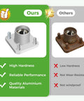 Comparison of Straight Swap Aluminum Front Wheel Hub Assembly for EZGO RVX Golf Cart 2008 Up Gas Electric with inferior models.