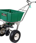 High Wheel Fertilizer Spreader With Manual Deflector Kit, 80 Lb Hopper, Enclosed Gearbox With 5 To 1 Gear Ratio, Easy Assembly