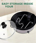 Kick Up Your Slow Cookin Game With This Heavy Duty Stainless Steel Lid Holder That Keeps Your Crockpot Cover Clean Off Counter And Floor While Saving Sweet Prep Space For Weekend Batch Cooking. Heavy duty stainless steel lid holder with slow cooker and lid.