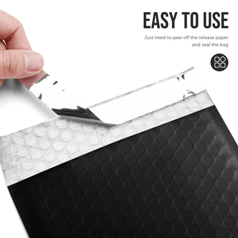 Black Bubble Mailers 6x10 Inch 100 Pack Padded Envelopes With Usable Inner 6x9 Inch Thick Opaque Shipping Bags Peel and Seal