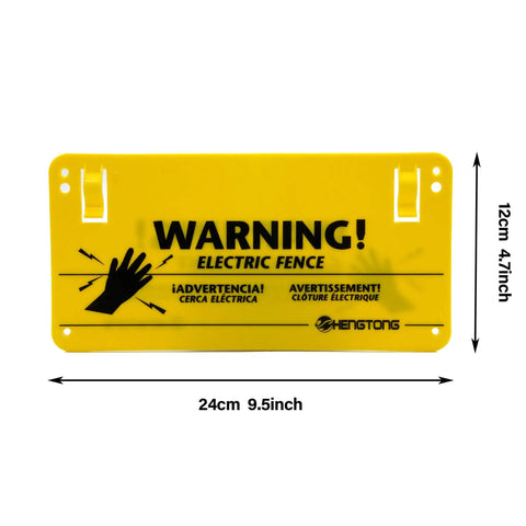Electric Fence Warning Sign Set 4 Pack Yellow No Touching Safety Signs 9.5 By 4.7 Inches Durable Plastic For Farm And Home Use