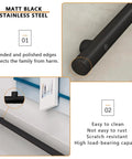Top Shelf Black Stainless Steel Handrail Kickass Wall Mounted Banister For Indoor Stairs Straight Up Rust Proof Round Tube Design With Real Deal Safety And Durability, featuring polished edges and a sturdy design.
